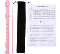 Healifty 8-hole Pink Soprano Recorder Instrument for Beginners and Teens with Cleaning Rod and Black Storage Bag, Easy to Use and Convenient for Christmas Or Special Occasions