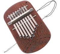Healifty 8-note Mini Kalimba Thumb Piano, Patterned Wooden Finger Piano for Beginners, Portable Small Musical Instrument Suitable for Travel and Practice