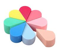 Healifty 8 Pcs Petal Shape Makeup Sponges, Dual-Use Beauty Cosmetic Foundation Blending Applicator Puffs for Liquid Cream, Assorted Colors