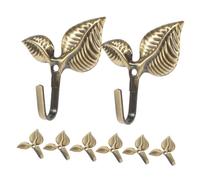 Healifty 8 Pcs Retro Wrought Iron Wall Hooks Leaf Shaped Hanging Hooks with Screws for Coat Clothes Towels in Bedroom Bathroom Entryway