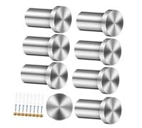 Healifty 8 Pcs Stainless Steel Utility Hooks for Bathrooms Kitchens Multi Functional Towel Holders with Screws Sleek Design for Space Saving Versatile Placement for Clothes Bags