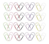 Healifty 80pcs Wide Colorful Plastic Coated Paperclips 50mm Assorted Metal File Sorting Clamps for Office Document Organizers, Notebooks and Journals