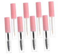 Healifty 8pcs 5ml Empty Mascara Tubes and Eyeliner Packing Bottles Set with Pink Caps, Refillable Eyelash Cream Containers for Diy Makeup and Cosmetic Storage