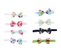 Healifty 8pcs Adjustable Kitten Bow Tie Collar with Fresh Fruits Pattern, Breathable Woven Tape, Cozy to Wear, for Daily Wear and Christmas in Assorted Colors Assorted style