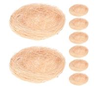 Healifty 8pcs Artificial Bird Nest Bird Egg Nest Decorative Ornament Art Craft Accessories for Outdoor Garden Decoration and Craft Making