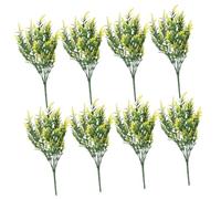 Healifty 8Pcs Artificial Lavender Flowers Uv-resistant Plastic Faux Plants for Wedding Layout Decor Indoor Outdoor Home Office Balcony Table Decoration