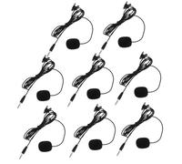 Healifty 8pcs Black Clip-on Microphones for Phone Recording Lavalier Microphone Set with Pvc Clips Suitable for Teaching, Interview, and Guided Tours