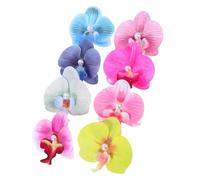 Healifty 8pcs Bohemian Butterfly Orchid Flower Hair Clips Set, Multi-color Floral Alligator Styling Barrettes with Beak Claw Design for Women, Suitable for Everyday and Festival Hair