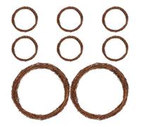 Healifty 8pcs Christmas Grapevine Wreath: 30CM Rustic Twig Wreath Ring - Rattan Hoop Frame for DIY Craft Holiday Garland Making Front Door Decorations