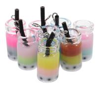 Healifty 8pcs Colored Glass Ball Pendants DIY Jewelry Making Charms for Necklaces Bracelets Earrings Craft Accessories Mixed Color