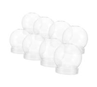 Healifty 8pcs DIY Xmas Snow Globe Clear Plastic Water Globes with Caps for Craft Making Shatterproof Xmas Decor for Adults