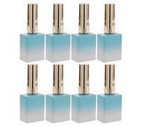Healifty 8Pcs Empty Paint Pots Glass Nail Polish Bottles with Brush Cap 11.7Ml Refillable round Containers for Nail Art Supplies Professional and Personal Use