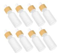 Healifty 8pcs Frosted Glass Bottles Dropper Pipettes for Aroma Oil Storage Essential Oil Container Empty Glass Bottles for Essential