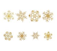 Healifty 8pcs Gold Snowflake Embroidery Cloth Patches Set, 4 Large and 4 Small Decorative Sewing Appliques for Christmas DIY Clothes Accessories Assorted Style