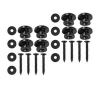 Healifty 8pcs Guitar Strap Locks Metal Strap Buttons Convenient to Use without Guitar Modification Black for Bass