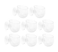 Healifty 8pcs Hanging Aquarium Plant Holders Oval Acrylic Cups with Suction for Fish Tank Aquatic Plant Cultivation and Hydroponic Planters
