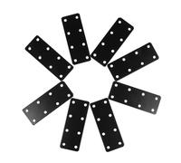 Healifty 8pcs Iron Flat Mending Plates Black Thickened Straight Braces for Furniture Repair Reinforcement Brackets for Shelves Beds Windows Cabinets
