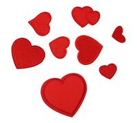 Healifty 8pcs Iron on Patches Clothing Red Heart Shaped Clothing Patches DIY Applique Patchwork Sticker Patches