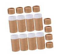 Healifty 8pcs Kraft Paper Cardboard Tubes with Secure Lids Small Round Craft Storage Boxes for Essential Oil Bottles Tea Leaves and Packaging