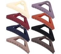 Healifty 8pcs Large Triangle Hair Claw Clips Set for Women Strong Grip Hair Barrettes Retro Style for Styling and Sectioning