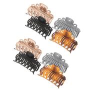 Healifty 8pcs Leopard Print Hair Clip Large Decorative Square Claw Barrette Clips for Women for Curly Straight Hair Styling at Parties Daily Use
