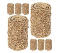 Healifty 8pcs Miniature Haystack Dollhouse Accessories Cylindrical 2x2x3cm Faux Hay Bales for DIY Farm Scene Decor Small Haystack Props for Tiny House Decoration