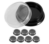 Healifty 8pcs Nail Glitter Jars for DIY Nail Art Portable Plastic Small round Containers Refillable Empty Jars for Decorations and Crafting