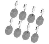 Healifty 8pcs Natural Stone Tablecloth Weights with Clip, Teardrop Shape Heavy Duty Iron and Stone Clips for Outdoor Cover, Family Dinner and Wedding Table Accessories