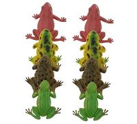 Healifty 8pcs Realistic Frog Figures with Sound Vinyl Animal for Cognitive Learning and Pretend Play Soft Frogs Including Toads for Home and Classroom Decoration