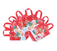 Healifty 8Pcs Reusable Non Woven Christmas Bags Portable Tote Handbags for Xmas Shopping Capacity Easy to Clean for and Daily Use
