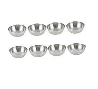 Healifty 8pcs Stainless Steel Round Sauce Dishes Food Dipping Bowls and Seasoning Saucers for Home and Restaurant for Appetizer Plates and Sauces Silver