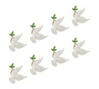 Healifty 8pcs White Dove Brooch Pins with Peace Branches, Small Vintage Metal Lapel Pins for Women’s Dress, Suit Jackets, Party and Celebration Accessories
