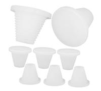 Healifty 8pcs White Silicone Tapered Plugs Seal Caps for Round Heat Resistant Leakproof Bottle Tube Stopper for Industrial Lab Household Use