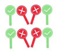 Healifty 8pcs Yes No Voting Paddles Red Green Dry Erase Boards Reusable True False Game Props for Classroom Teacher Judging and Interactive School Activities