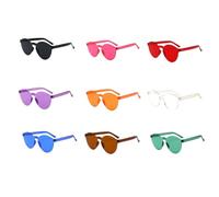 Healifty 9pcs Fashion Sunglasses Set Lightweight PC Material Jelly Colour Glasses with UV Protection, Creative Eyewear Accessories for Year round Use Random Color