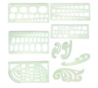 Healifty 9pcs Plastic Geometric Stencils for Drawing Circle and Oval Templates Template Ruler Circle Guide for Artists Drawing Tools