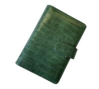 Healifty A6 Crocodile Texture Pu Budget Binder with 6-Ring Loose Leaf Refillable Notebook Cover, Portable Green Journal Binder for Cash Budgeting and Travel