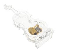 Healifty Acrylic Crystal Violin Music Box Desktop Ornament with Eight-tune Mechanical Movement, Decorative Musical Box for Birthday and Living Room Display