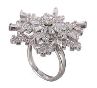 Healifty Adjustable Double Layer Stylish Copper Finger Silver Finish for Women for Daily Dress Decoration and Selfie Accessories