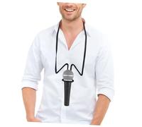 Healifty Adjustable Neck Hanging Microphone Holder for Microphones Up to Portable Lightweight Mic Stand with Wall-mounted Space-saving Design for Stage Hosting and Recording Use