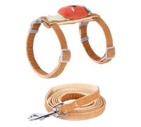 Healifty Adjustable Orange Cat Leash and Harness Kit for Kitten, Polyester Material with Flat Rope Design, Lightweight and Comfortable for Outdoor Pet Walking
