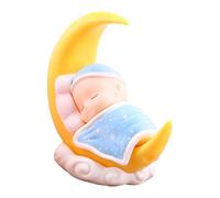 Healifty Adorable Micro Landscape Decoration Cake Accessory Creative Design for Birthday Parties Versatile Photo Prop and Blue Sleeping Moon Figurine