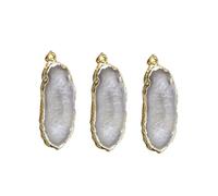 Healifty Agate Stone Pendant Charm DIY Charm Pendant Set for Friends Lovers White Mini Hanging Ring Design Jewelry Making Wind Chime Ornament