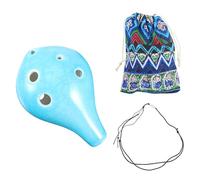 Healifty Alto C 6-hole Ocarina Wind Instrument Mini Portable with Protective Bag, Vintage Blue Dolomite Ocarina for Beginners and Children, Suitable for Music Practice and Random Color