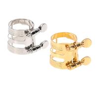 Healifty Alto E Flat Saxophone Reed Clips Ligature 1 Pair Lacquered and Nickel-plated Saxophone Accessories for Woodwind Instruments Random Color