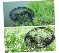Healifty Aluminum Alloy Fishing Landing Net Head Lightweight Rustproof Frame with Black Coarse Rubber Mesh Easy Screw Joint for Stream Shore Trout Fishing Catch and Release