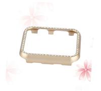 Healifty Aluminum Alloy Protective Frame with Sparkling Crystal Rhinestones for Watch Series Shockproof Bumper Case Cover Scratch-resistant Smartwatch Guard in Gold