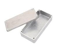 Healifty Aluminum Stomp Enclosure Guitar Box Pedal with Polished Effect Aluminium Surface and Diecasting Case, Replacement Enclosure for DIY Silver Electric Guitar Effect Pedals
