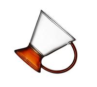 Healifty Amber Handle Glass Drink Mug Stylish Transparent Tea Cup for Home Office Coffee Chic Dessert Cup High Grade Material