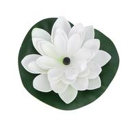 Healifty Artificial Flowers and Floating Solar Water Fountain with Lily Pad Design, Solar Pump for Outdoor Garden and Pool Features